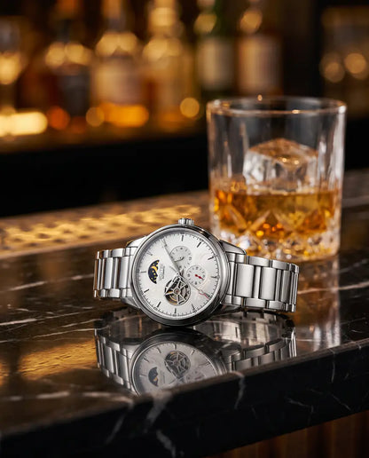 Ampalia Silver — evening lounge lifestyle shot