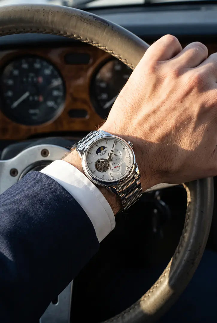 Ampalia Silver — executive wrist lifestyle shot