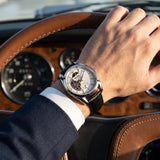 Gravité Obsidian — executive wrist lifestyle shot